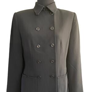 Ann Taylor Women's Blazer Black Double Breasted Hook/Eye Size 2 EUC